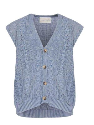 AMARANTO: Gilets tricot - Gilet - Bleu
