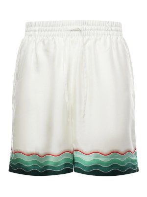 CASABLANCA: pantaloni shorts - Pantaloncini in seta Montagne Ondulee
