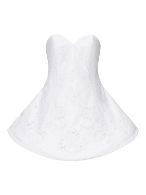 MAGDA BUTRYM: short dresses - Strapless Mini Dress In White Lace Poplin