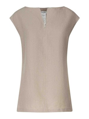Max Mara: Tops & Tank tops - Linen And Silk Business Top