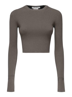 Max Mara: Tops & Tank tops - Viscose Crepe Crop Top