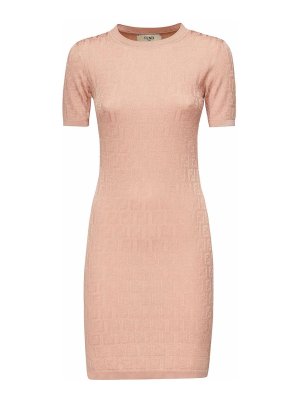 FENDI: short dresses - Ff Jacquard Cotton Dress
