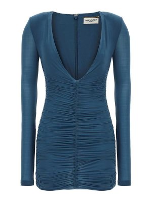 SAINT LAURENT: short dresses - Cupro Dress