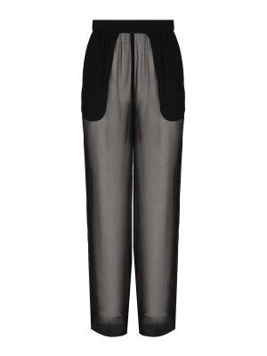 SAINT LAURENT: casual trousers - Wide Trousers In Crepe Muslin
