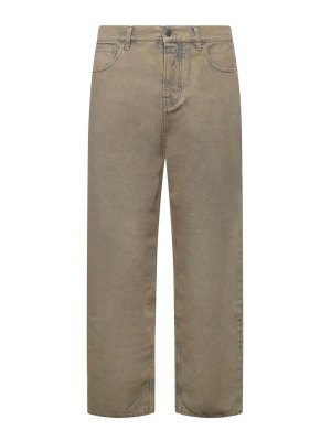 AMIRI: jeans dritti, a sigaretta - Denim lavato