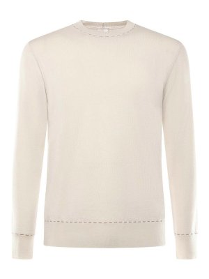 ELEVENTY: Strickpullover mit Rundhalsausschnitt - Rundhalspullover - Beige