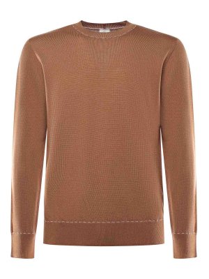 ELEVENTY: Strickpullover mit Rundhalsausschnitt - Rundhalspullover - Weiß