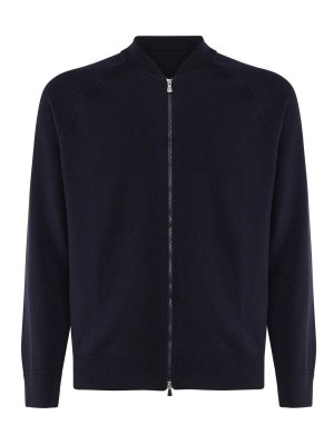 GIULIANO GALIANO: Sweatshirts & Sweaters - Wool Zip-Up Sweatshirt