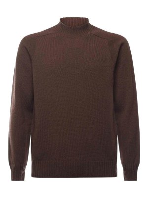 GIULIANO GALIANO: Strickpullover mit Rundhalsausschnitt - Rundhalspullover - Braun