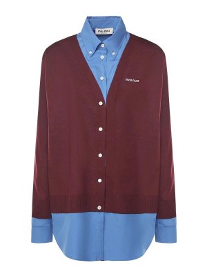 MIU MIU: casual jackets - Cashmere And Poplin Shirt