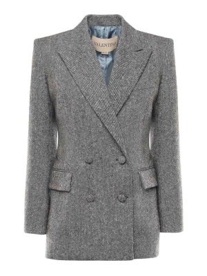 VALENTINO GARAVANI: blazers - Double-Breasted Natte Buttoned Blazer