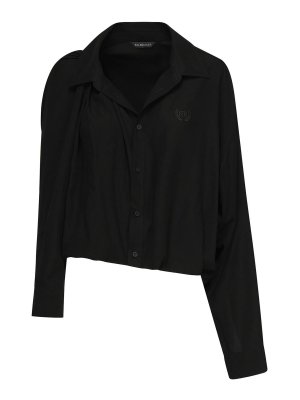 BALENCIAGA: casual jackets - One-Shoulder Poplin Shirt