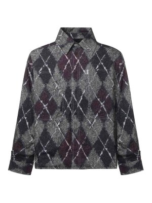 BONSAI: shirts - Diamond-Pattern Flannel Shirt