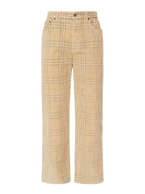 BURBERRY: casual trousers - Check Cotton Trousers