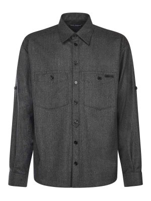 DOLCE & GABBANA: shirts - Melange Wool Wicker Shirt
