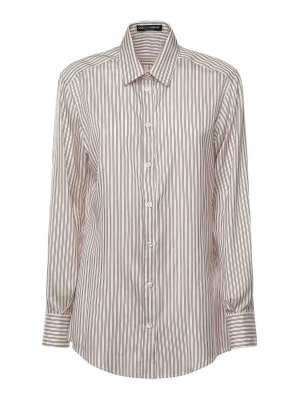 DOLCE & GABBANA: shirts - Striped Silk Shirt