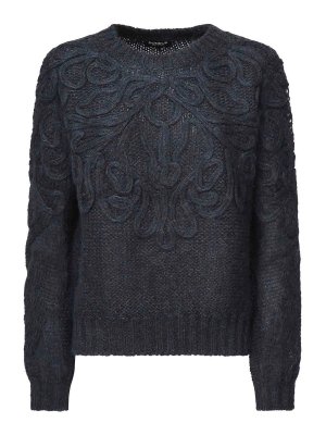 DONDUP: Pull col rond - Pull Col Rond - Bleu