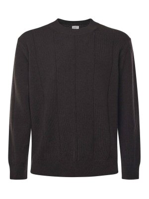 ELEVENTY: Strickpullover mit Rundhalsausschnitt - Rundhalspullover - Braun