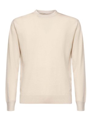 ELEVENTY: Strickpullover mit Rundhalsausschnitt - Rundhalspullover - Beige