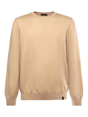 FAY: Strickpullover mit Rundhalsausschnitt - Rundhalspullover - Beige