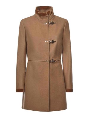 FAY: knee length coats - Virginia Coat In Melange Wool Cloth