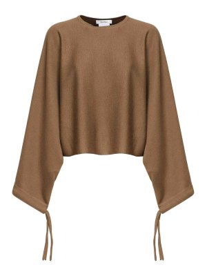 Max Mara: Suéteres con cuello pico - Suéter Cuello Redondo - Beis