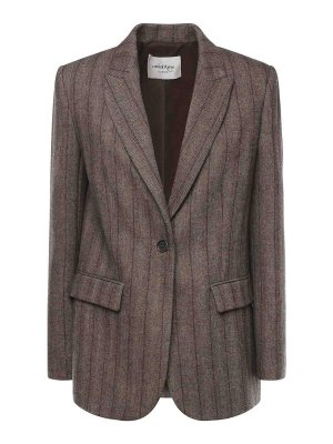 OTTOD'AME: giacche blazer - Blazer Gessato In Misto Viscosa E Lana