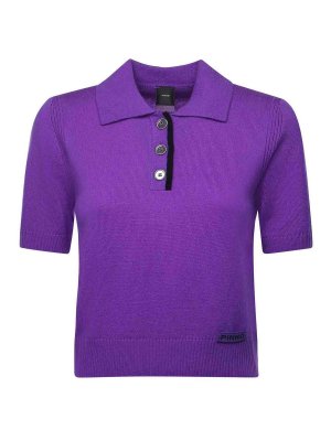 Pinko: crew necks - Polo-Style Sweater With Logo