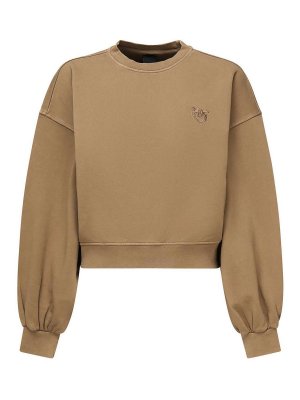 Pinko: Sweatshirts & Sweaters - Cropped Sweatshirt With Logo