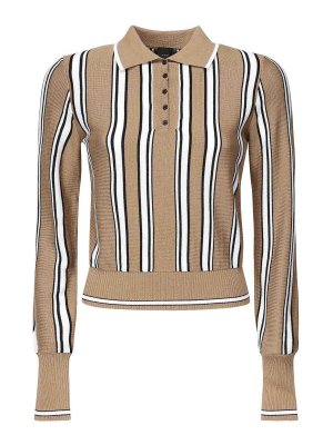 Pinko: maglia collo rotondo - Maglione stile polo a righe