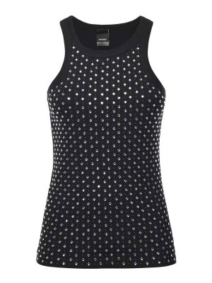 Pinko: Top e canotte - Canotta Con Strass E Borchie