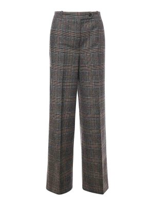 Pinko: casual trousers - Wide-Leg Trousers With Check Pattern
