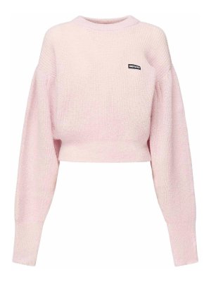 ROTATE Birger Christensen: crew necks - Puff-Sleeved Sweater With Logo