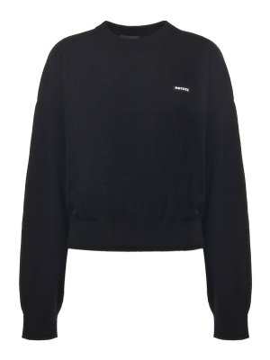 ROTATE Birger Christensen: Strickpullover mit Rundhalsausschnitt - Rundhalspullover - Schwarz