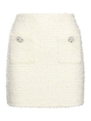 Self Portrait: mini skirts - Boucl Knit Mini Skirt