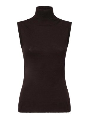 SPORTMAX: Turtlenecks & Polo necks - Sleeveless Wool Turtleneck