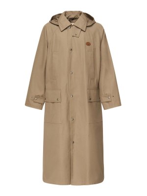 VALENTINO GARAVANI: trench coats - Hooded Trench Coat With Logo