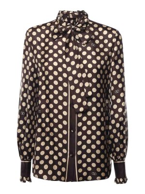 VALENTINO GARAVANI: casual jackets - Twill Shirt With Plus De Polka Dot Print