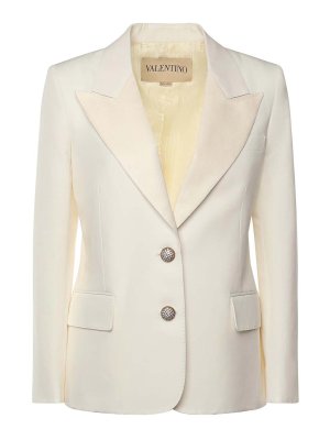 VALENTINO GARAVANI: blazers - Single-Breasted Cotton And Linen Blazer
