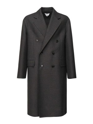 BOTTEGA VENETA: Abrigos semilargos - Abrigo Midi - Gris Oscuro