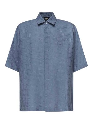 FENDI: shirts - Linen Ff Jacquard Shirt