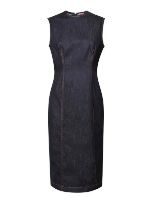 Acne Studios: knee length dresses - Denim Midi Dress