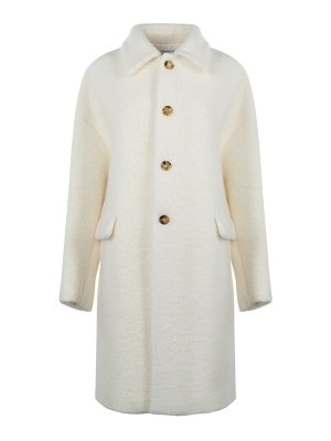 BOTTEGA VENETA: knee length coats - Boucl Coat In Wool And Mohair