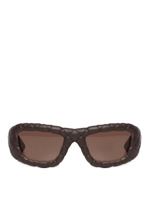 BOTTEGA VENETA: sunglasses - Rectangular Acetate Sunglasses