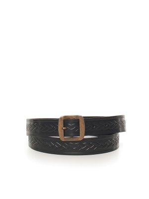 DSQUARED2: cinture - Cintura in pelle intrecciata