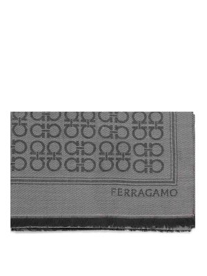 FERRAGAMO: Bufandas y pañuelos - Bufanda - Gris