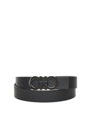 FERRAGAMO: cinture - Cintura Gancini in pelle