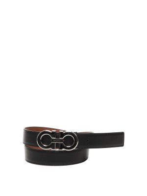 FERRAGAMO: cinture - Reversible Gancini Belt