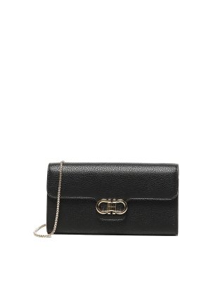 FERRAGAMO: wallets & purses - Gancini Wallet With Shoulder Strap