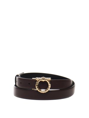 FERRAGAMO: belts - Leather Gancini Belt